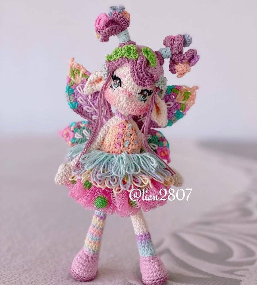 Enchanting Lobelia Flower Fairy Crochet Doll