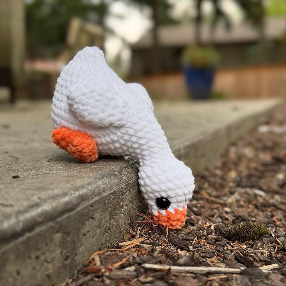 Fluffy Crochet Goose Plushie