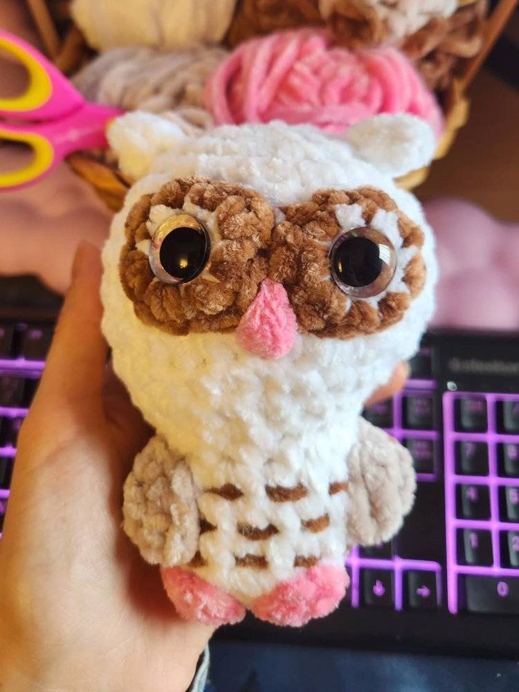 Fluffy Crochet Owl Amigurumi