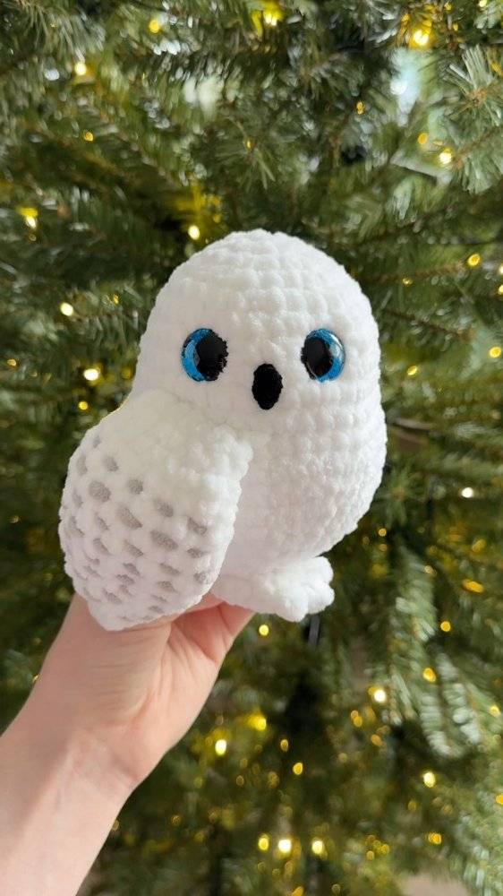 Fluffy Crochet Snowy Owl Amigurumi