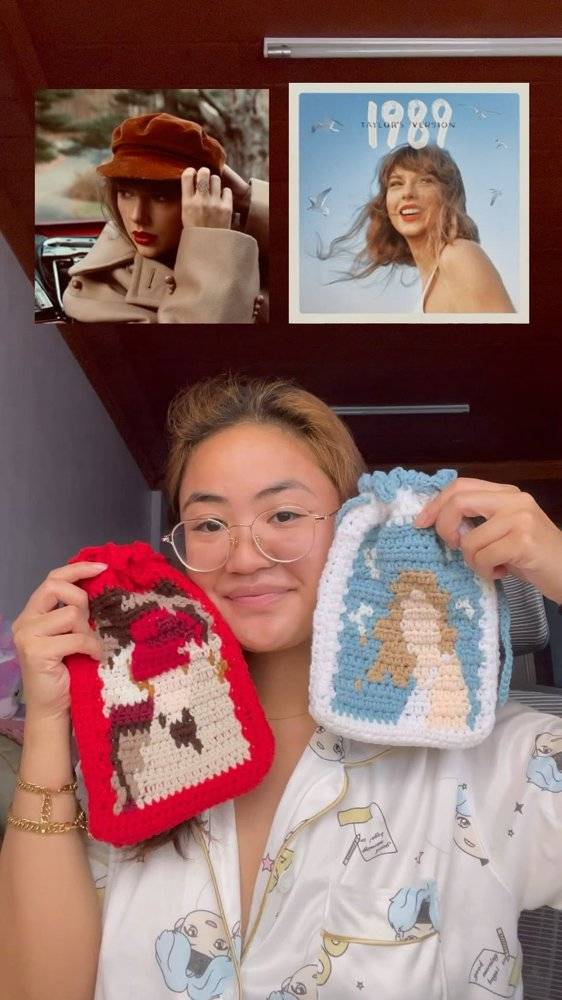 Folklore & 1989 Album Inspired Crochet Pouches