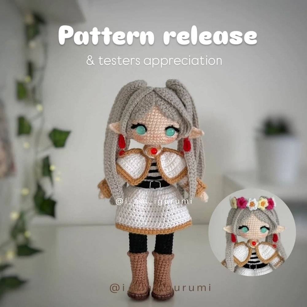 Frieren-Inspired Amigurumi Doll Crochet Pattern