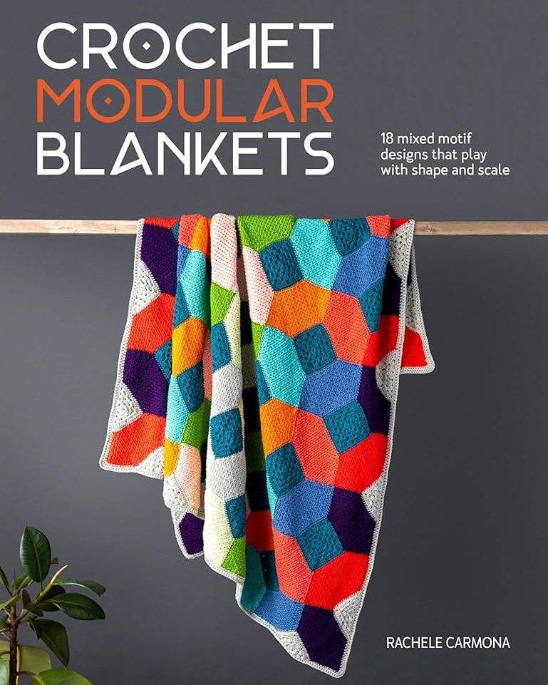 Geometric Color Block Crochet Blanket