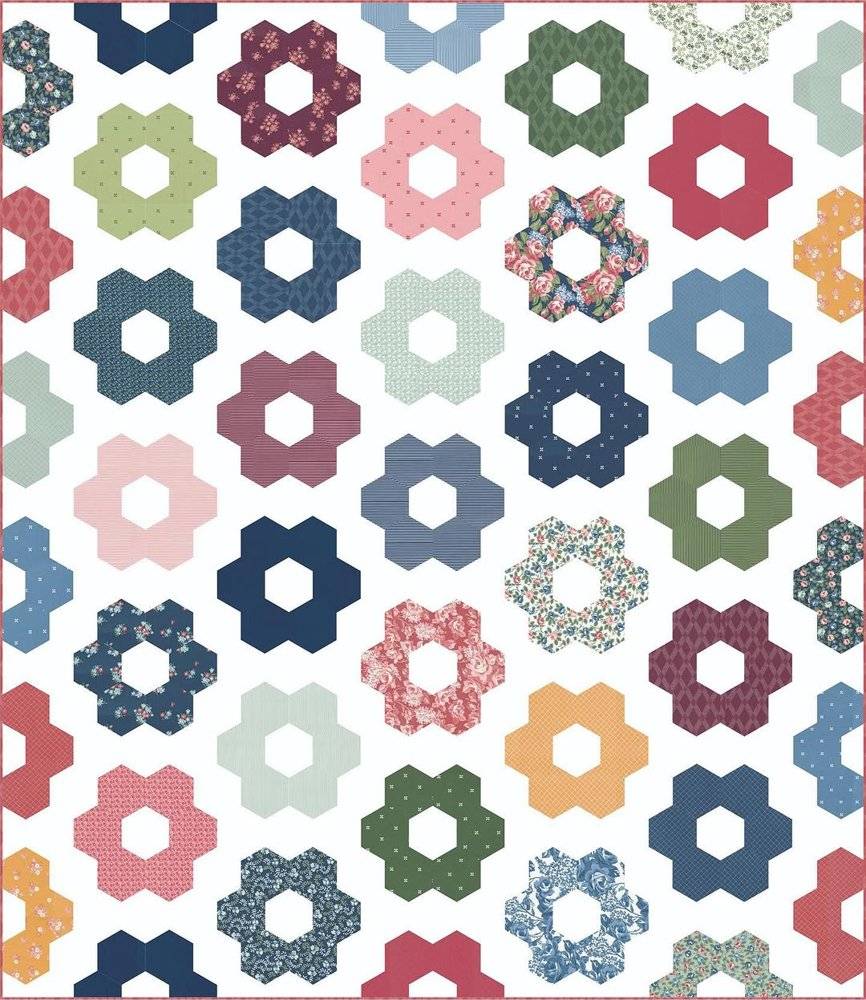 Geometric Hexagon Paper Piecing Quilt Pattern