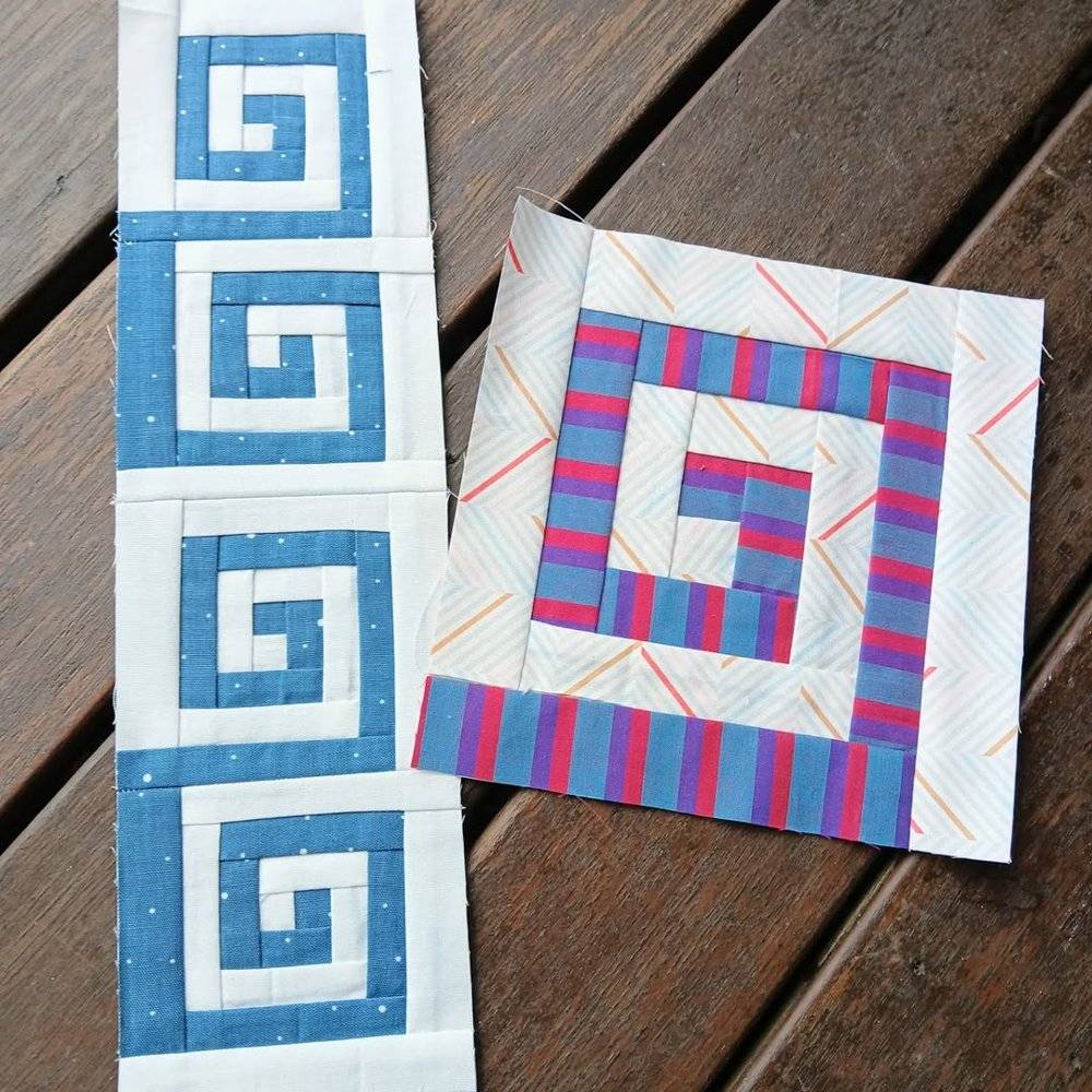 Geometric Log Cabin Paper Piecing Blocks