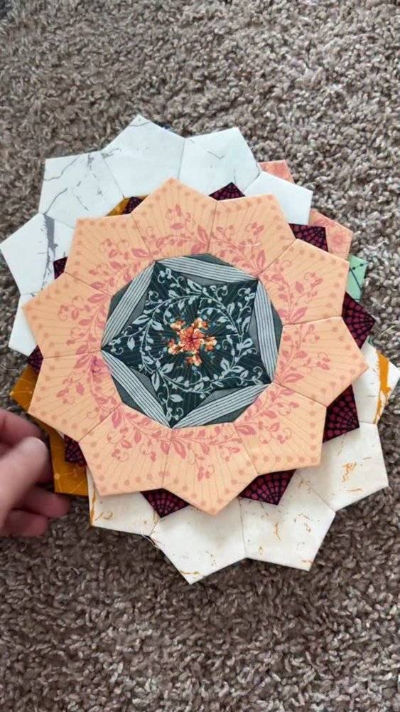Geometric Paper Pieced Star Blocks