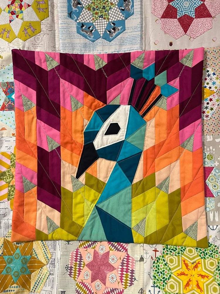 Geometric Peacock English Paper Piecing Wall Hanging
