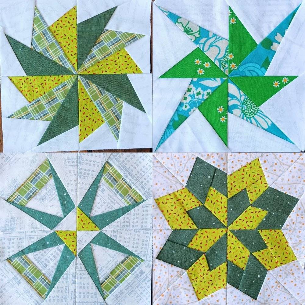Geometric Star Quilt Blocks