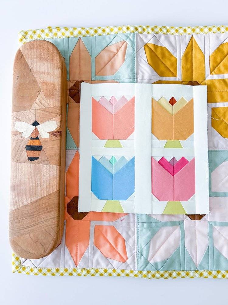 Geometric Tulip Paper Piecing Quilt Blocks