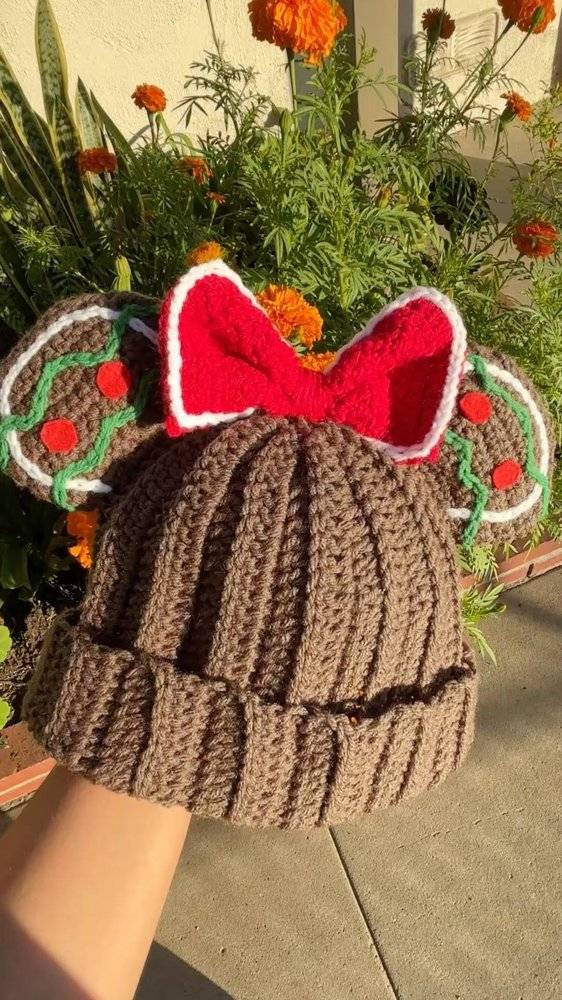 Gingerbread Mickey Mouse Crochet Hat
