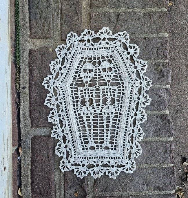 Gothic Coffin Doily Crochet Pattern