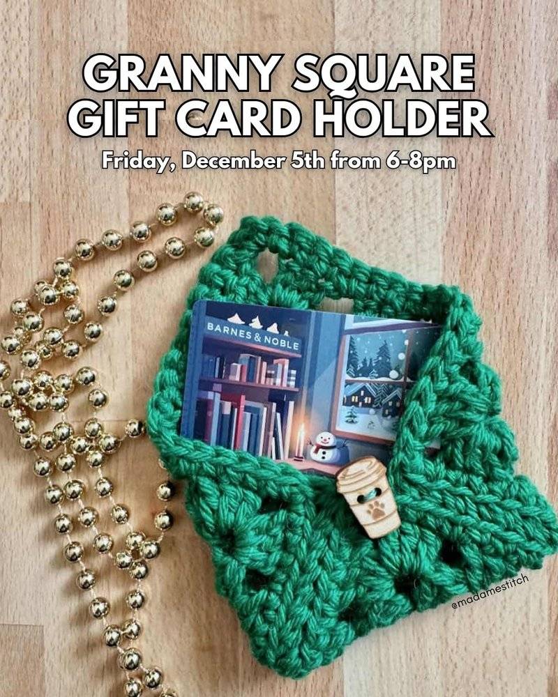 Granny Square Crochet Card Holder