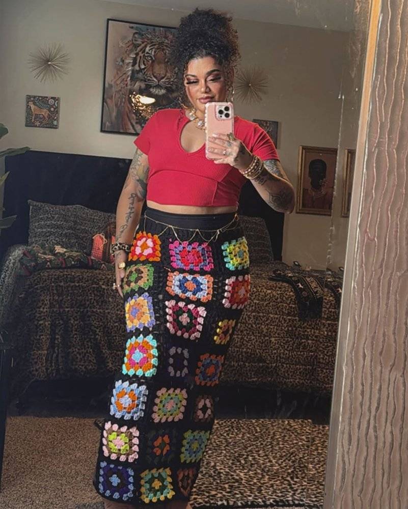 Granny Square Crochet Maxi Skirt