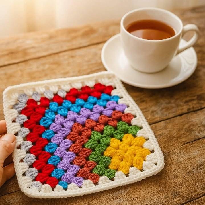 Granny Square Crochet Potholder Design