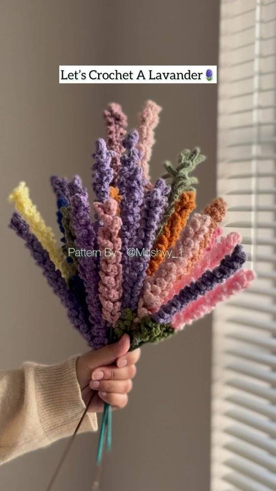 Hand-Crocheted Lavender Stems Craft