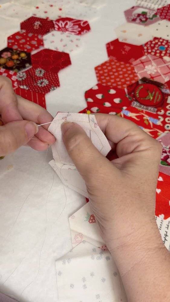 Hand-Sewn Hexagon Fabric Patchwork Craft