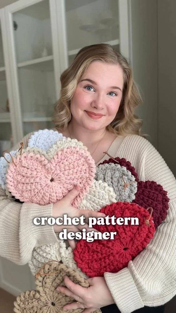 Heart-Shaped Crochet Coasters or Trivets