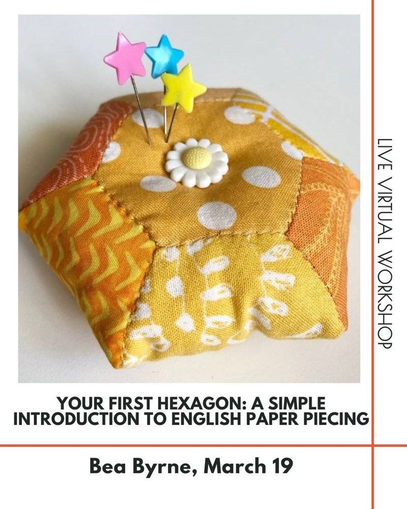 Hexagon Pincushion with English Paper Piecing