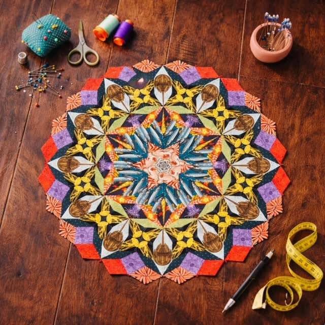 Intricate Geometric English Paper Piecing Hexagon Mat