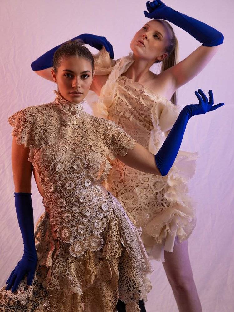 Intricate Lace Crochet Wedding Gown Design