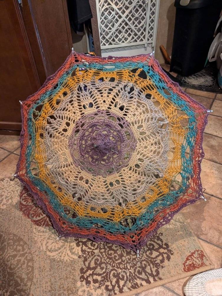 Intricate Mandala-Inspired Crochet Umbrella Top
