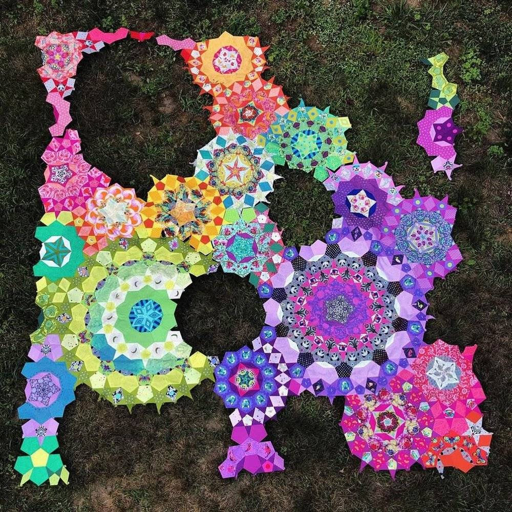 Kaleidoscopic Hexagon Patchwork Quilt