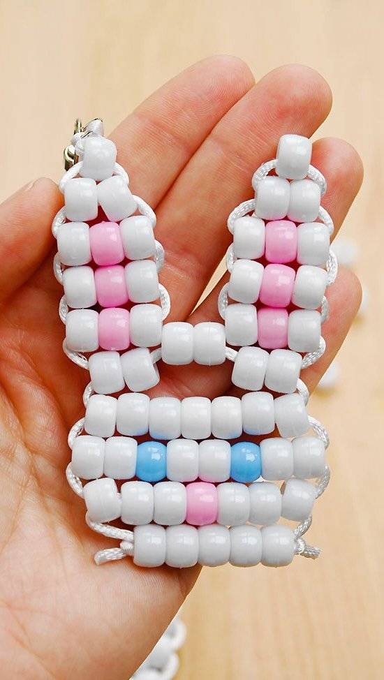 Kawaii Pony Bead Bunny Keychain Craft