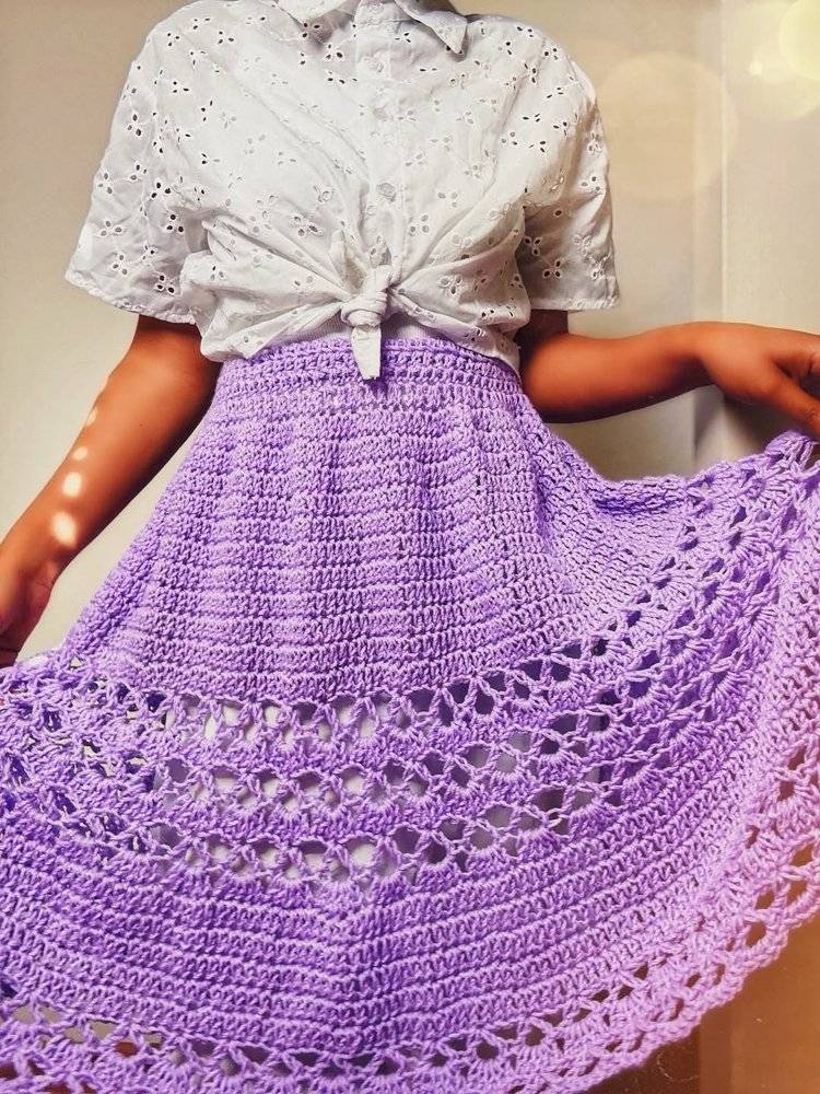 Lavender Lace Crochet Maxi Skirt
