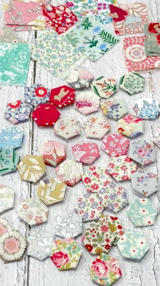 Liberty Fabric Hexagon Paper Piecing Pieces
