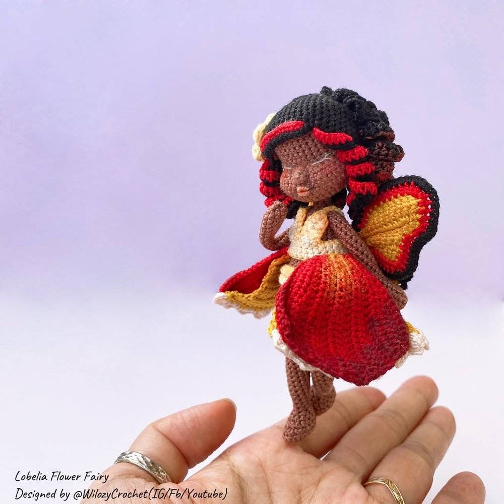 Lobelia Flower Fairy Crochet Doll