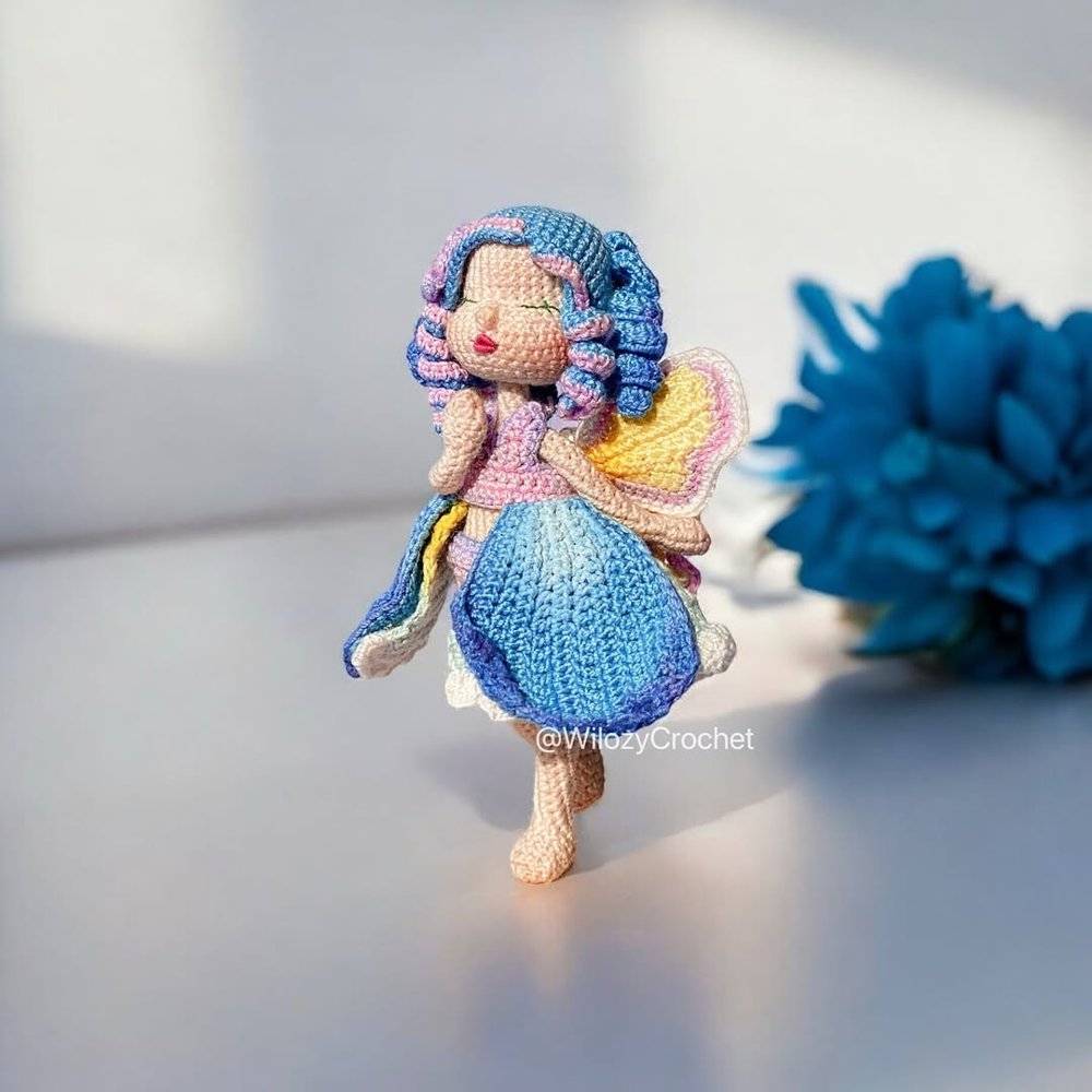 Lobelia Flower Fairy Crochet Doll Pattern