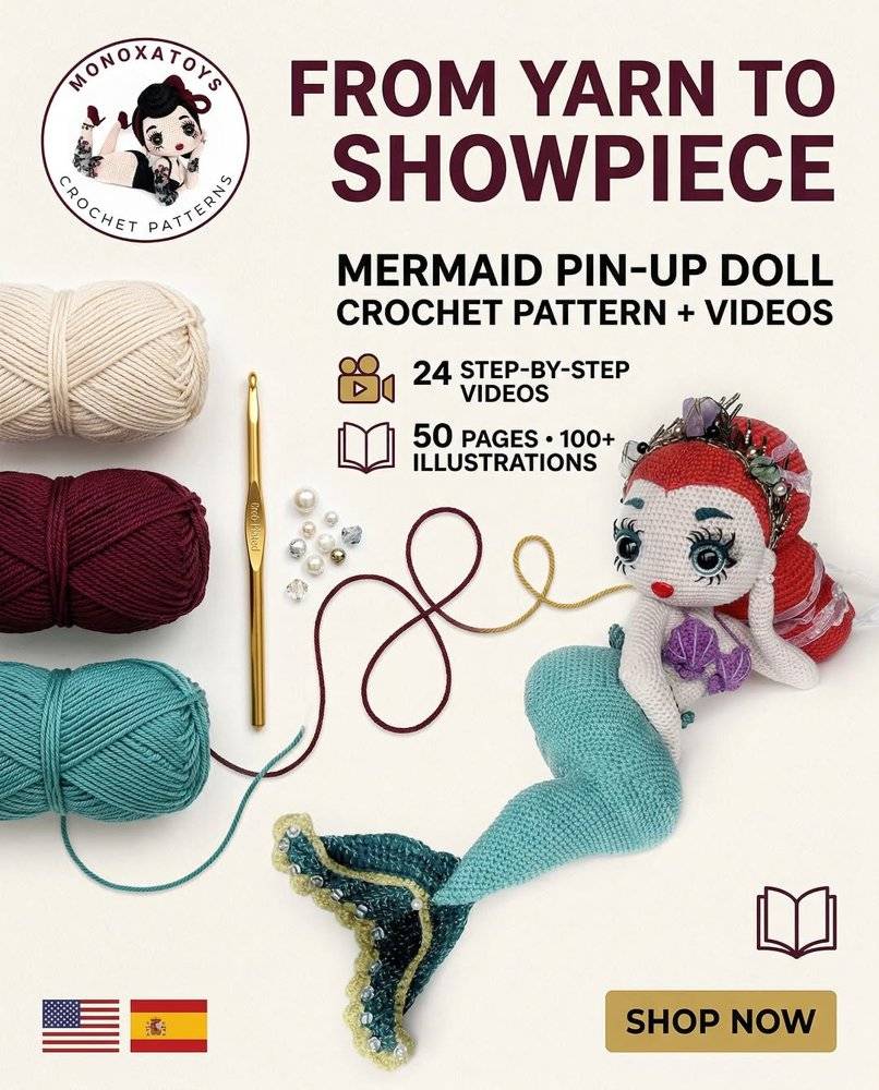 Mermaid Pin-Up Doll Crochet Pattern