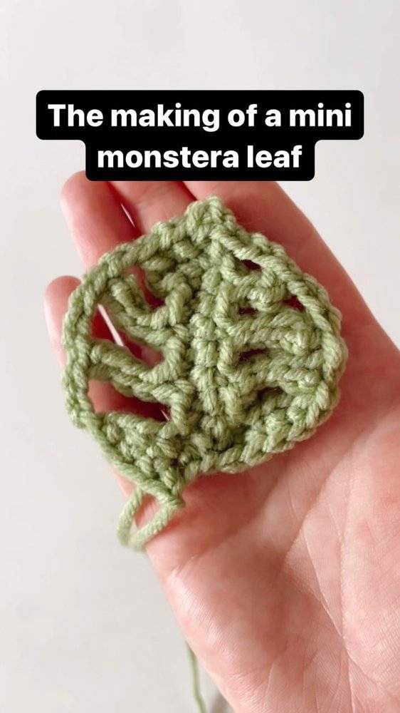 Mini Crochet Monstera Leaf