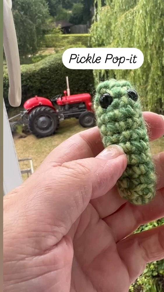 Miniature Crochet Pickle Pop-it Fidget Toy