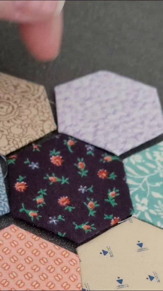 Mixed Print Hexagon Paper Piecing Quilt