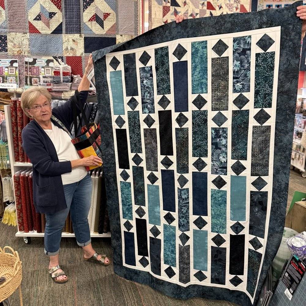 Modern Strip and Diamond Paper Pieced Quilt