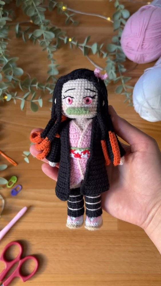 Nezuko Kamado Amigurumi Crochet Doll