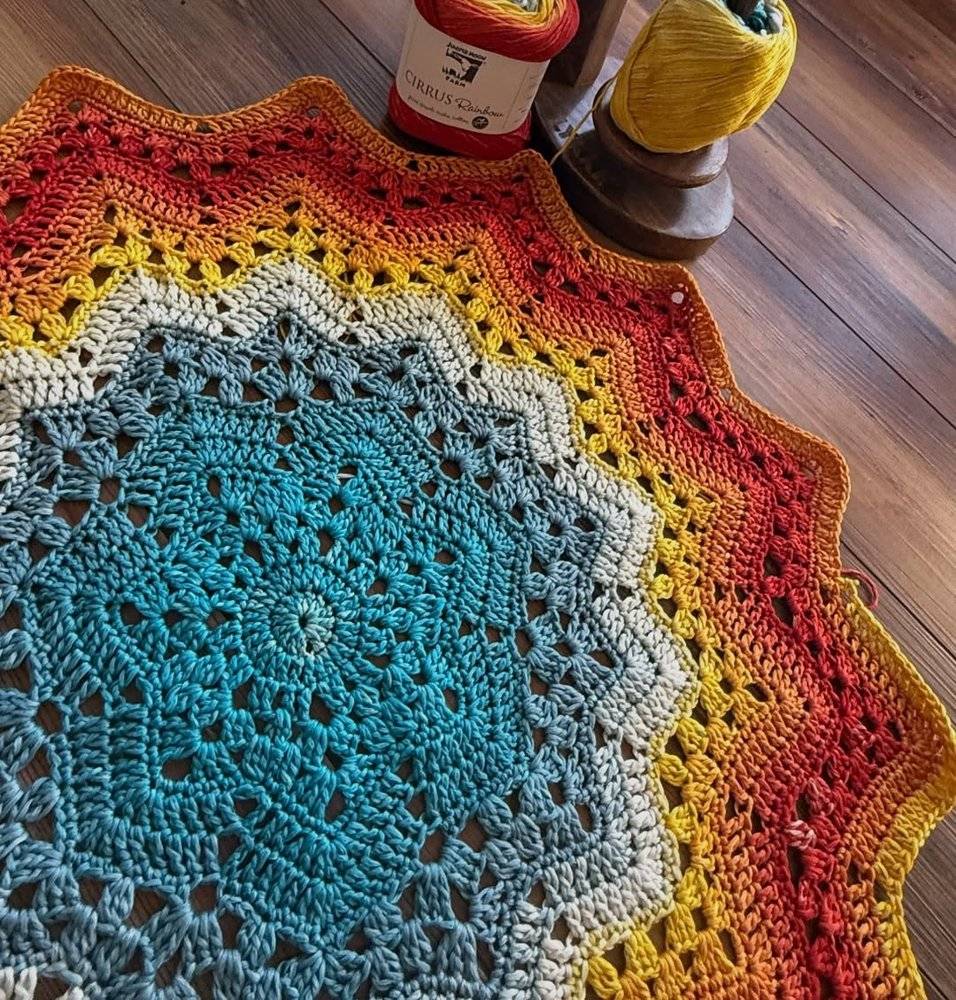 Ombre Crochet Mandala Blanket