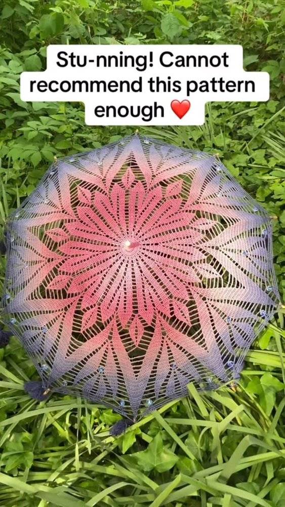 Ombre Mandala Crochet Umbrella Project