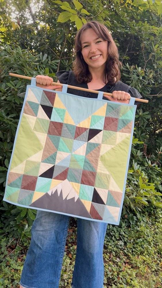 Paper Pieced Mountain Landscape Quilt Wall Hanging