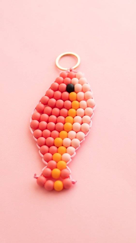 Playful Beaded Fish Keychain Craft