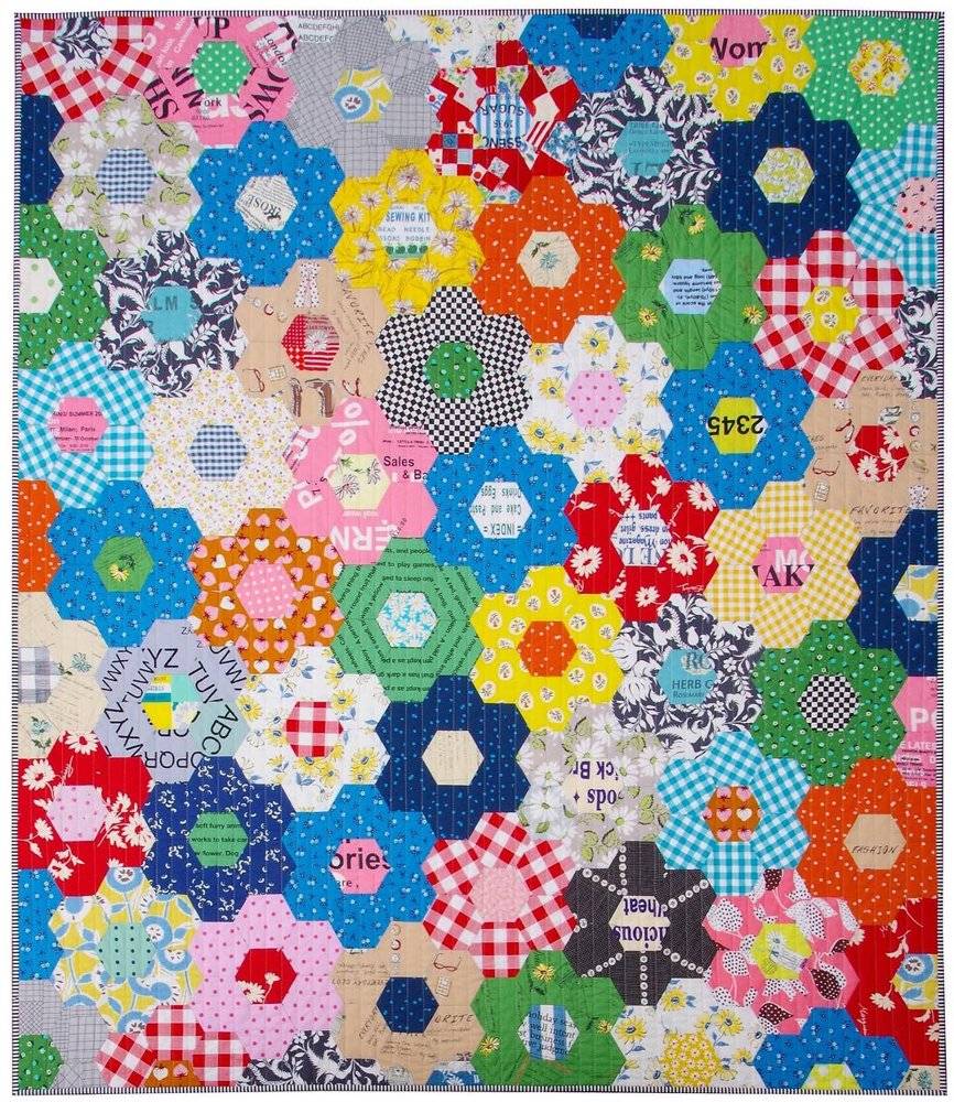 Playful Hexagon Flower Quilt