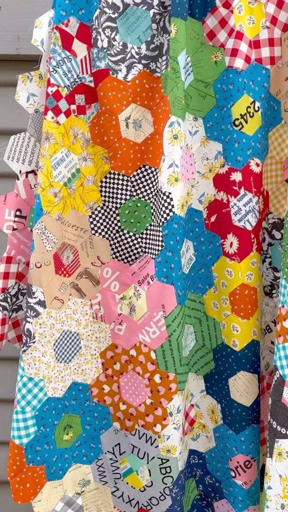 Playful Patchwork Hexagon Quilt Creation