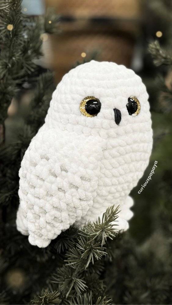 Plush Crochet Snowy Owl Amigurumi
