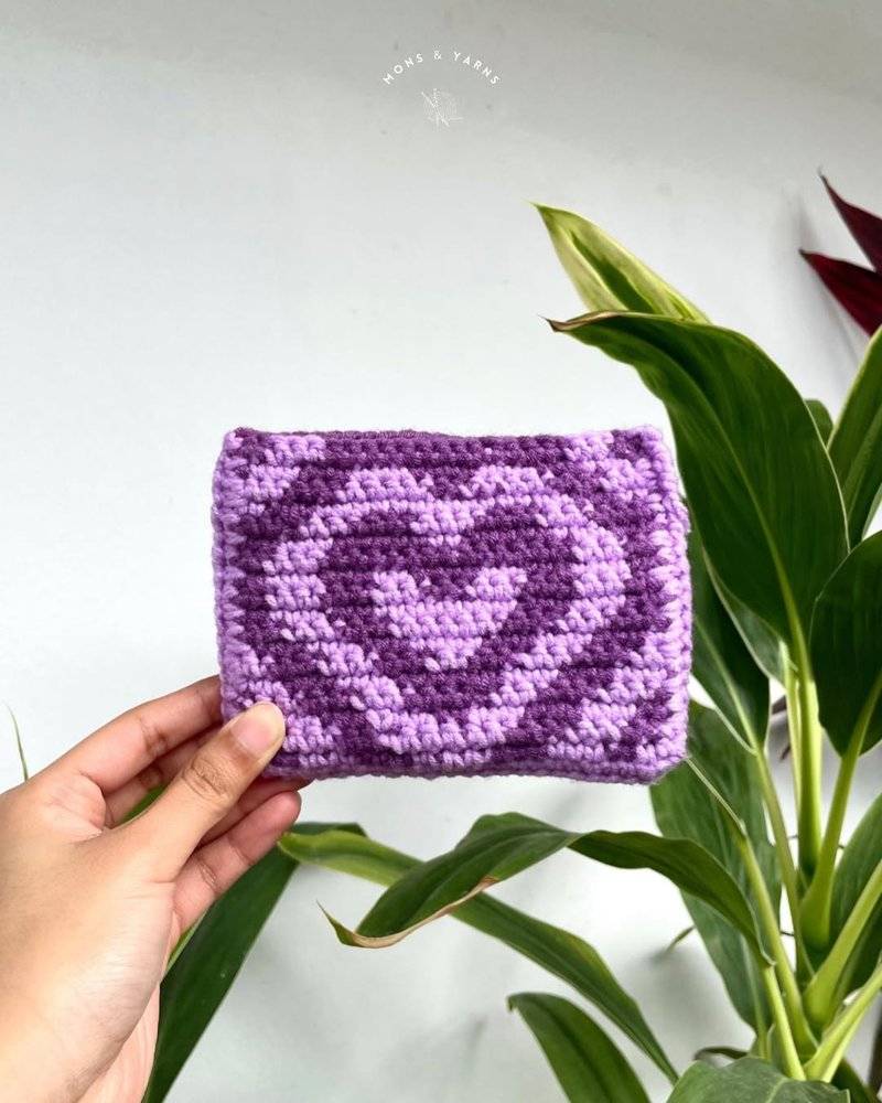 Purple Heart Crochet Coin Purse Pattern
