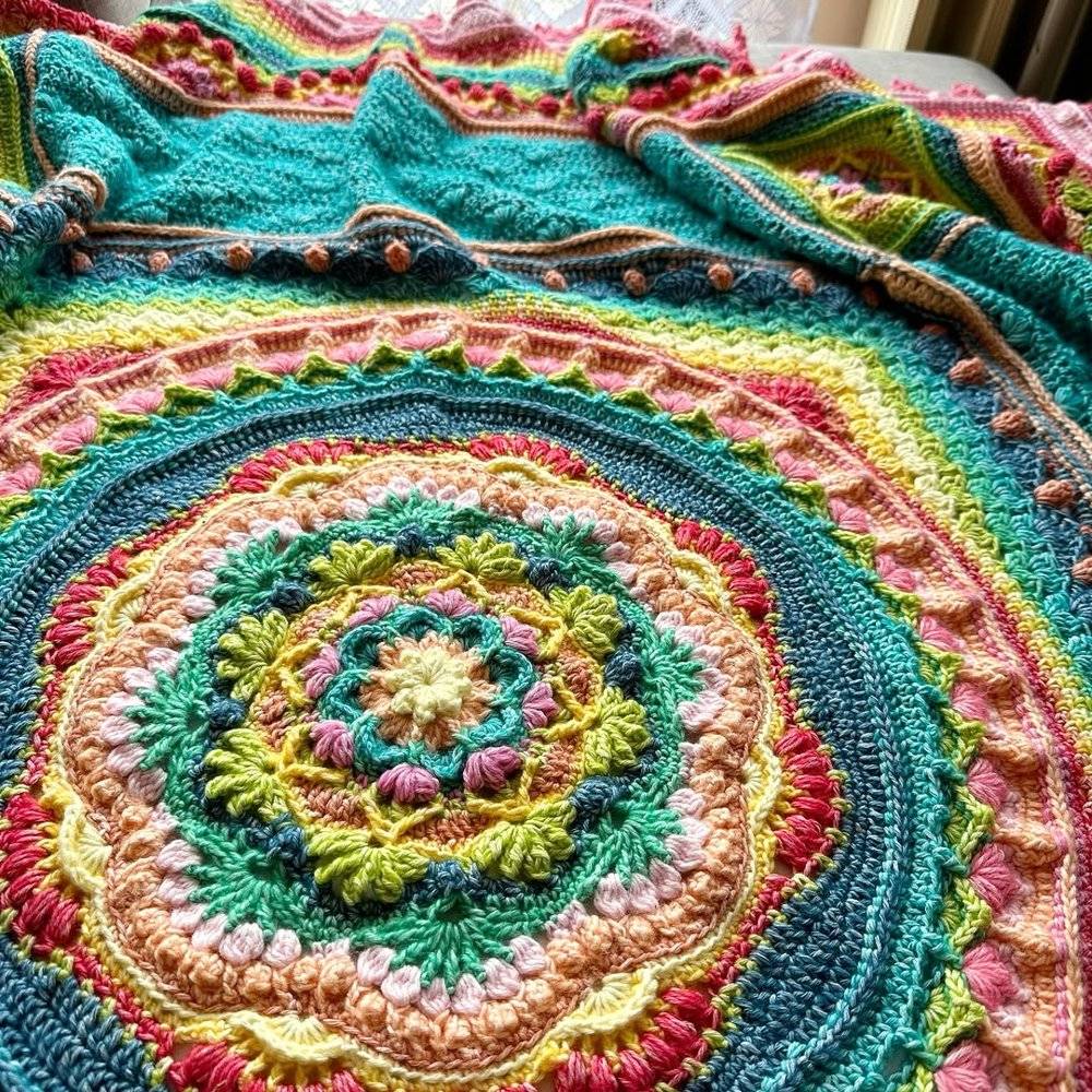 Radiant Mandala Crochet Blanket Project