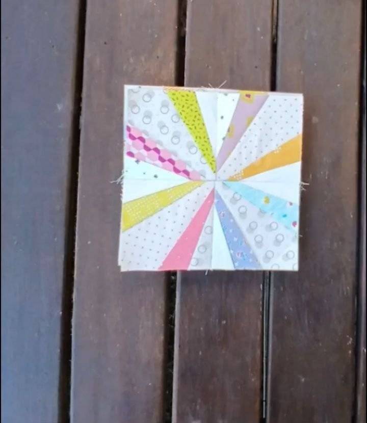 Radiant Sunburst Paper Pieced Block