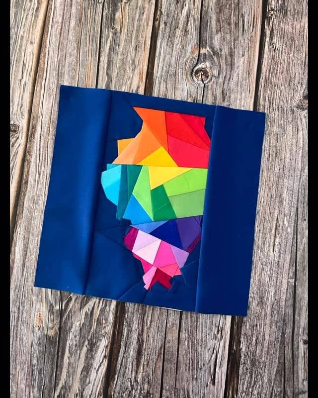 Rainbow Geometric Paper Piecing Art