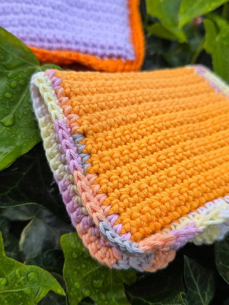 Rainbow Striped Crochet Card Holder