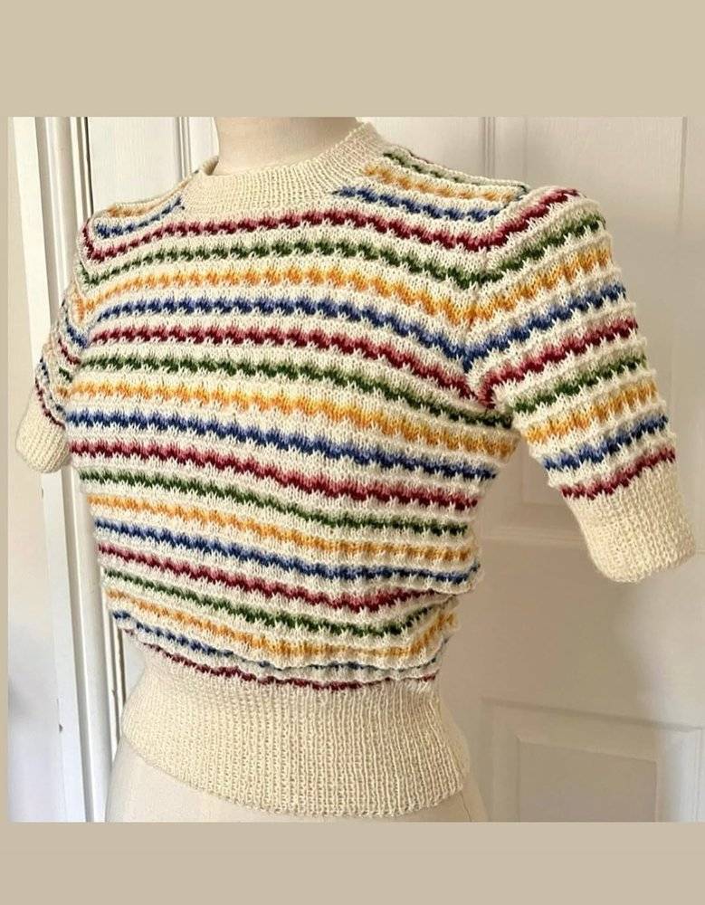 Retro Striped Cropped Sweater Crochet Project